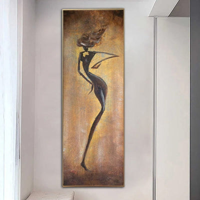 Large Original Figurative Oil Paintings On Canvas Modern Brown Abstract Painting Creative Female Abstract Artwork Unique Textured Fine Art | FEMALE STYLE