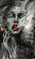 Large Original Abstract Oil Painting Smoking Woman Wall Art On Canvas Sexy Woman Painting Abstract Wall Art | THE SMOKE